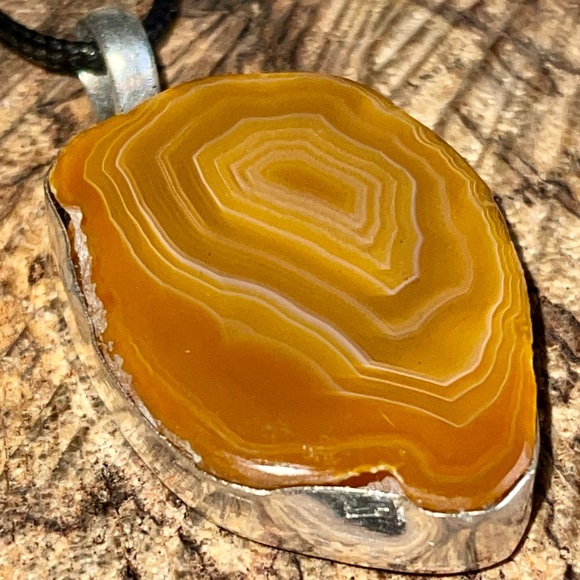 Rustic Brown Solar Agate Pendant 2 1/4” - Picture 13 of 15